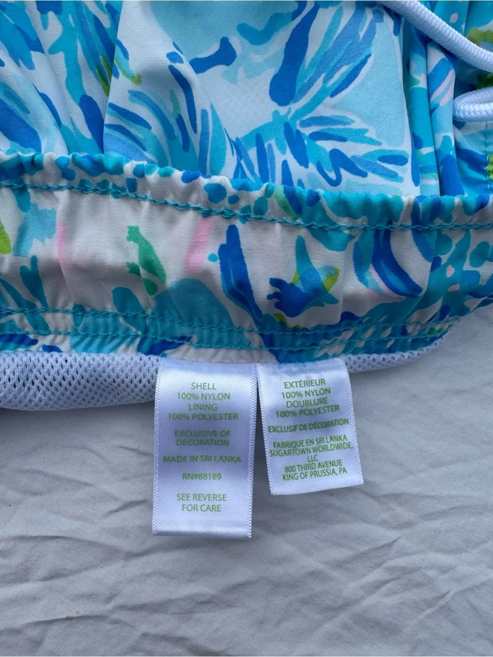 Lilly Pulitzer Men’s Blue Tropical Print Swim Trunks